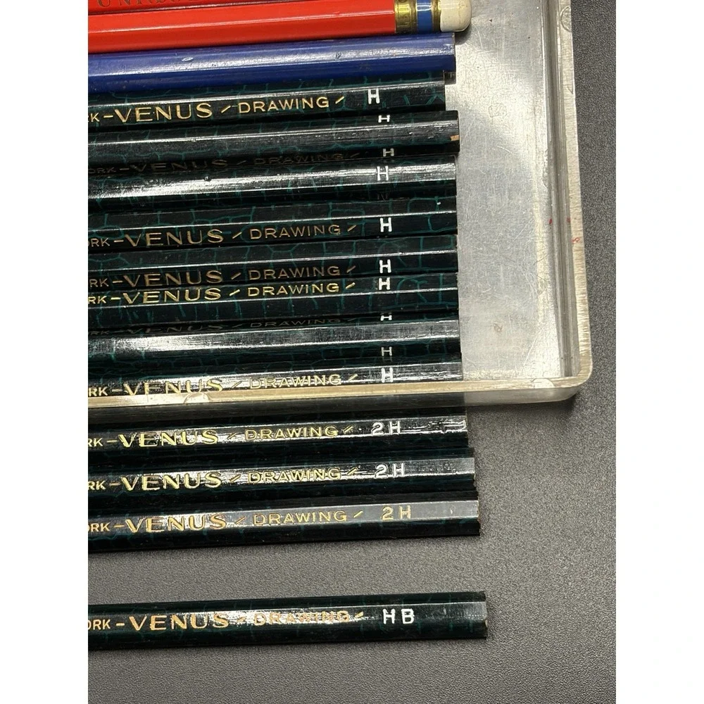 Lot Of 17 Vintage American Pencil Venus Unique Drawing H/2H/HB/Red/1207/1211